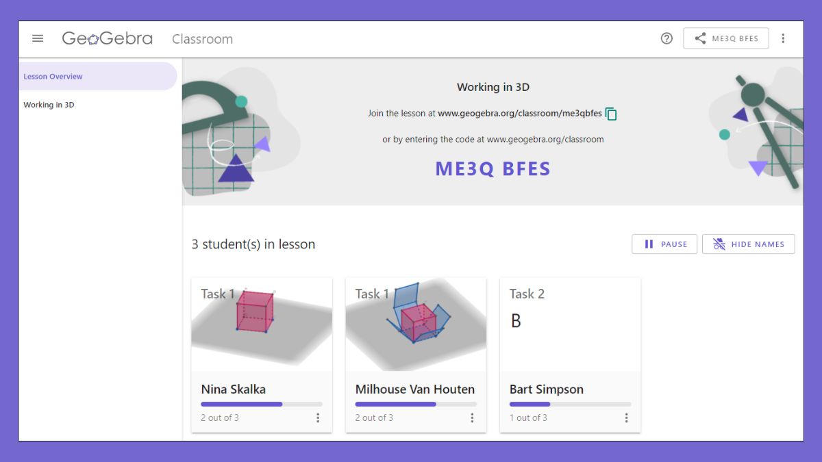 Khám phá các tính năng nổi bật của Geogebra Classroom 1