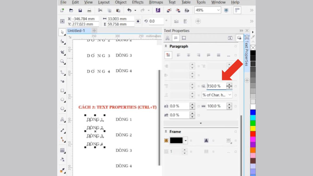 2 cách giãn dòng trong Corel đơn giản cho người mới 6