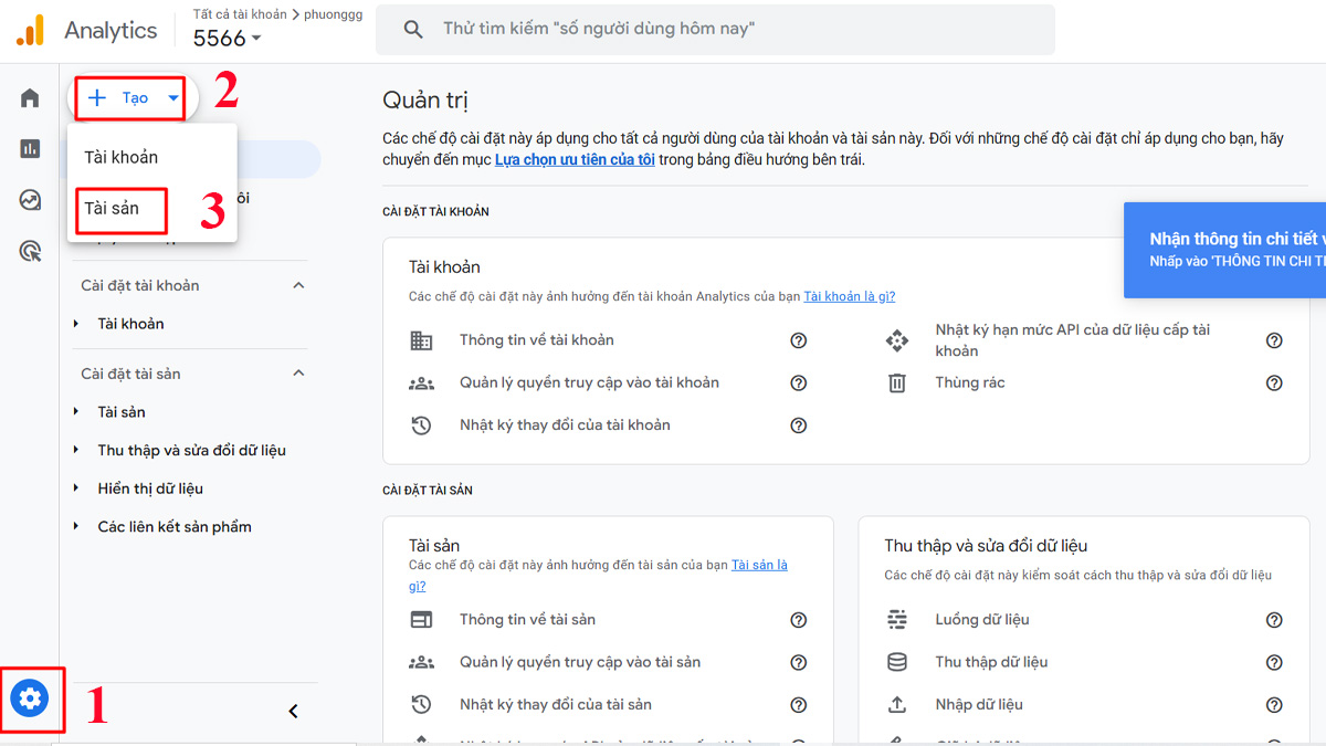 Thiết lập thuộc tính Google Analytics 4 1