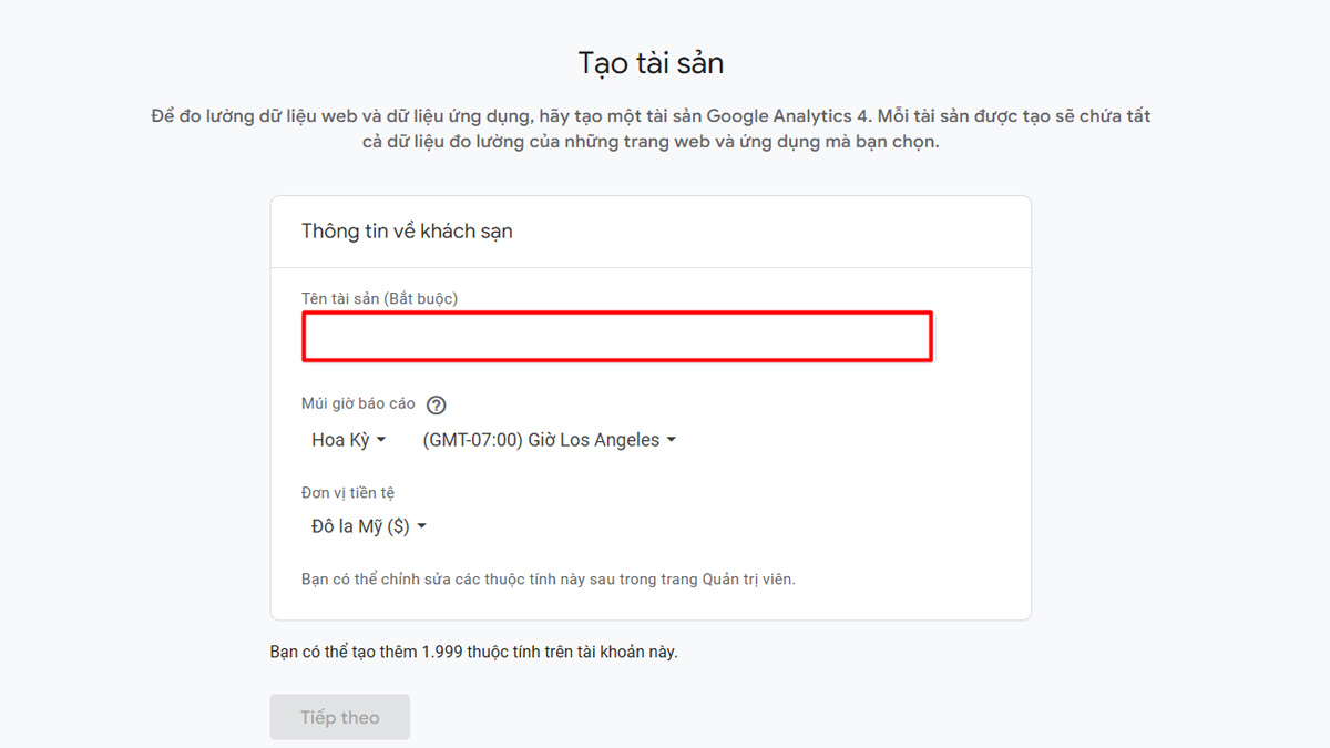 Thiết lập thuộc tính Google Analytics 4 2