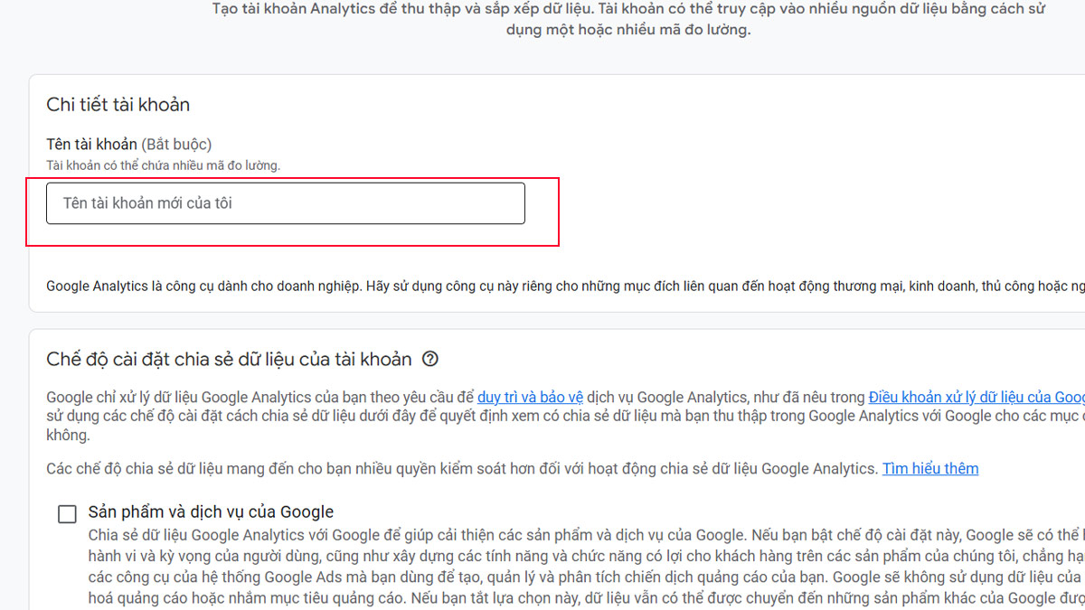 Thiết lập thuộc tính Google Analytics 4 4