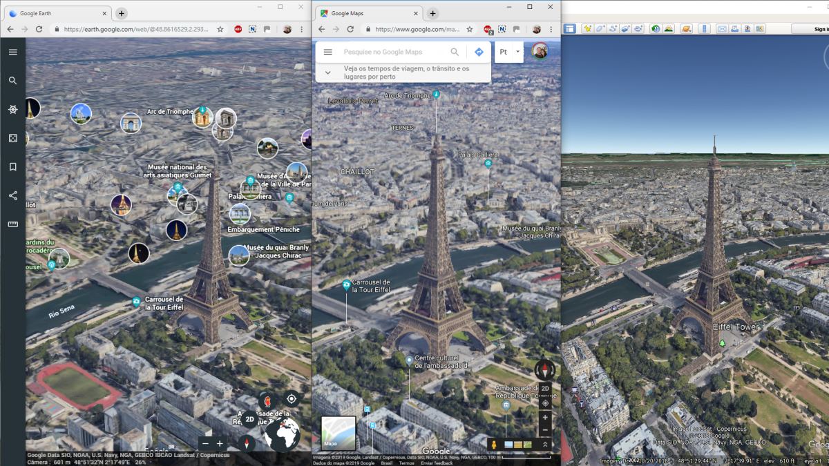 So sánh Google Earth 3D và Google Maps 3D