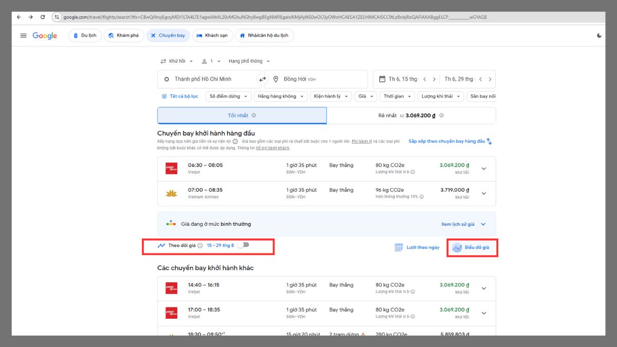 Chi tiết cách sử dụng Google Flight để tìm vé máy bay 3