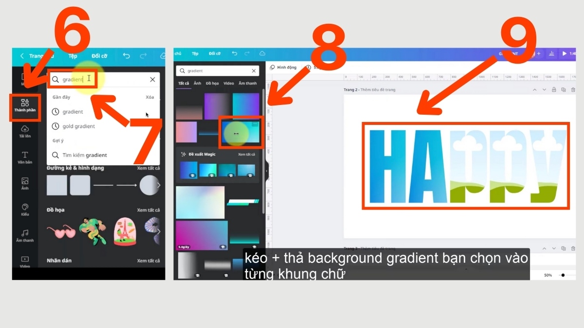 Hướng dẫn 3 cách tạo gradient text Canva phổ biến nhất 3