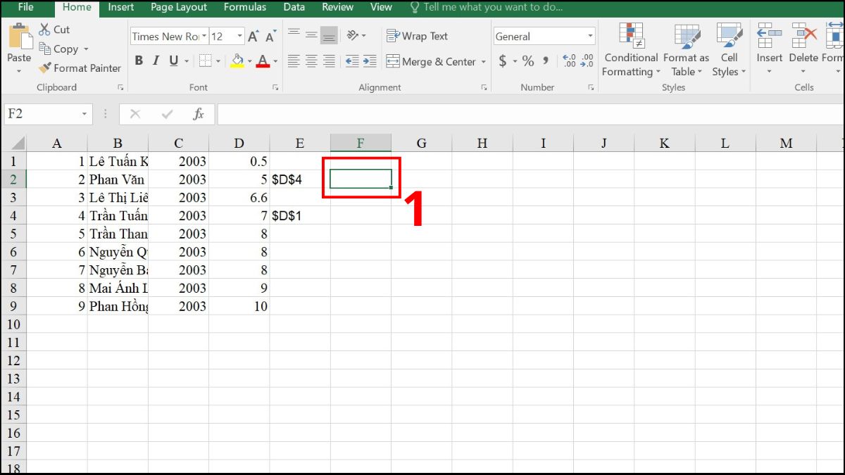 Ví dụ minh họa cách sử dụng hàm ADDRESS Excel 7