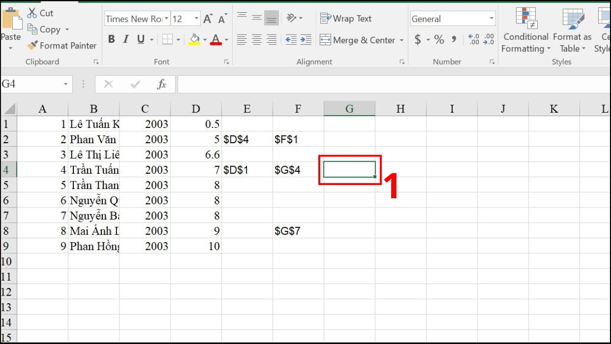 Ví dụ minh họa cách sử dụng hàm ADDRESS Excel 11