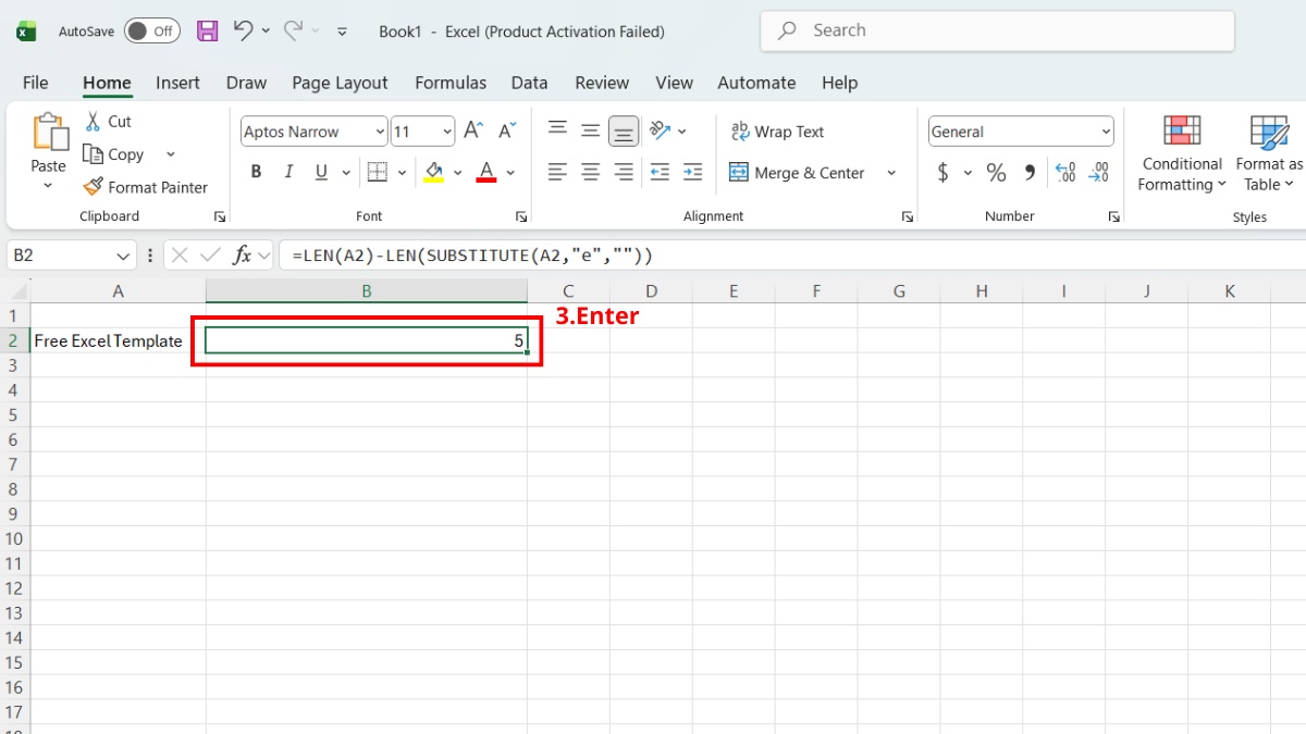 Các hàm đếm số lần xuất hiện ký tự trong Excel phổ biến 3