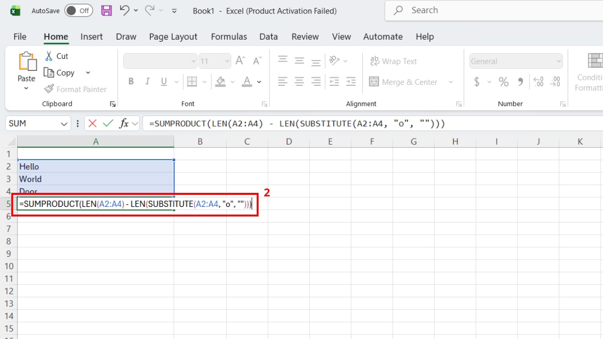 Các hàm đếm số lần xuất hiện ký tự trong Excel phổ biến 5