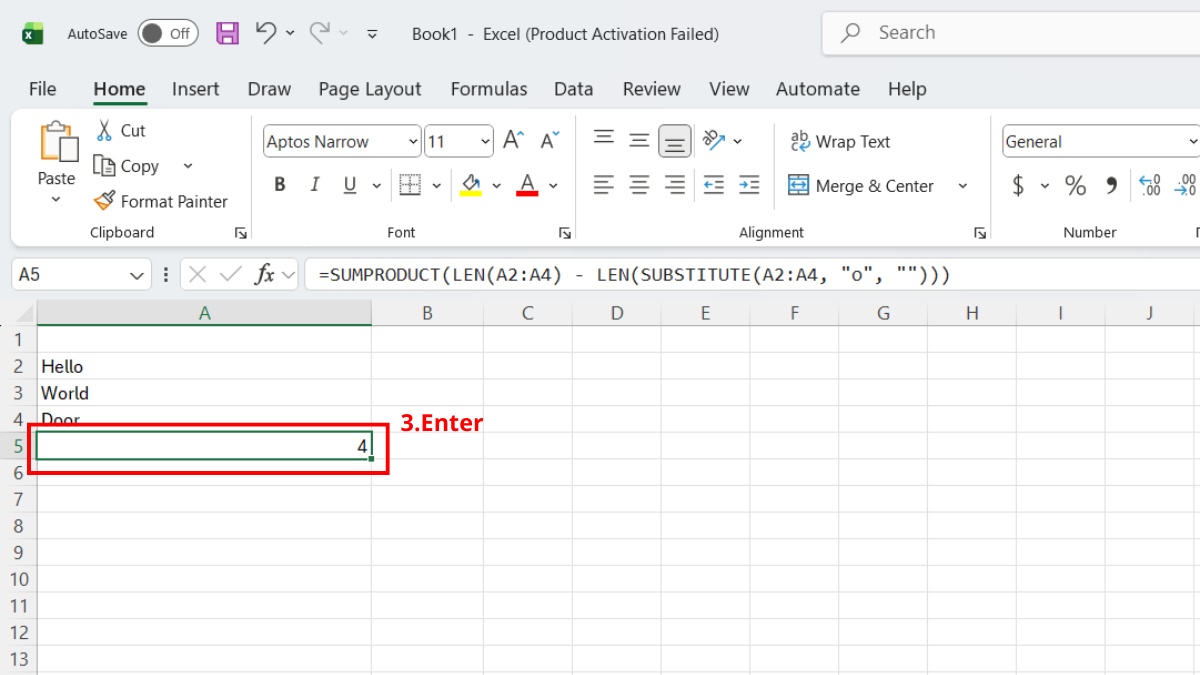 Các hàm đếm số lần xuất hiện ký tự trong Excel phổ biến 6