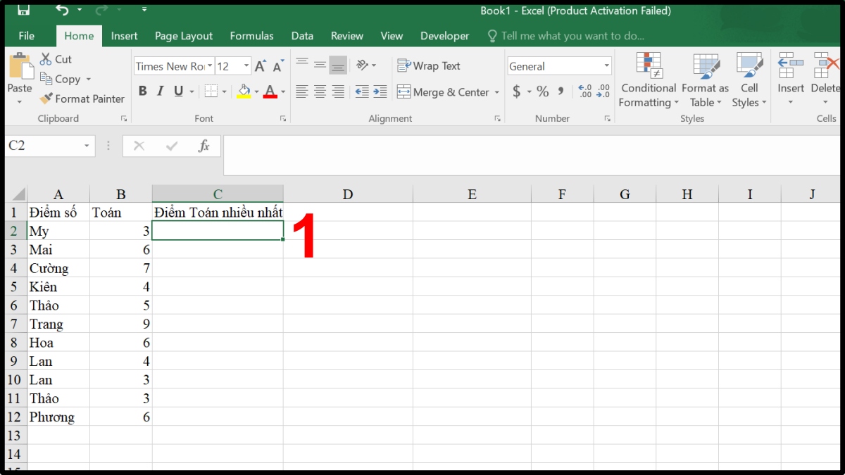 Cách sử dụng hàm MODE trong Excel kèm ví dụ minh họa 1