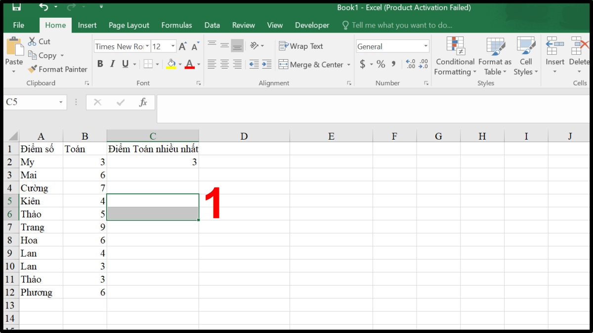 Cách sử dụng hàm MODE trong Excel kèm ví dụ minh họa 4