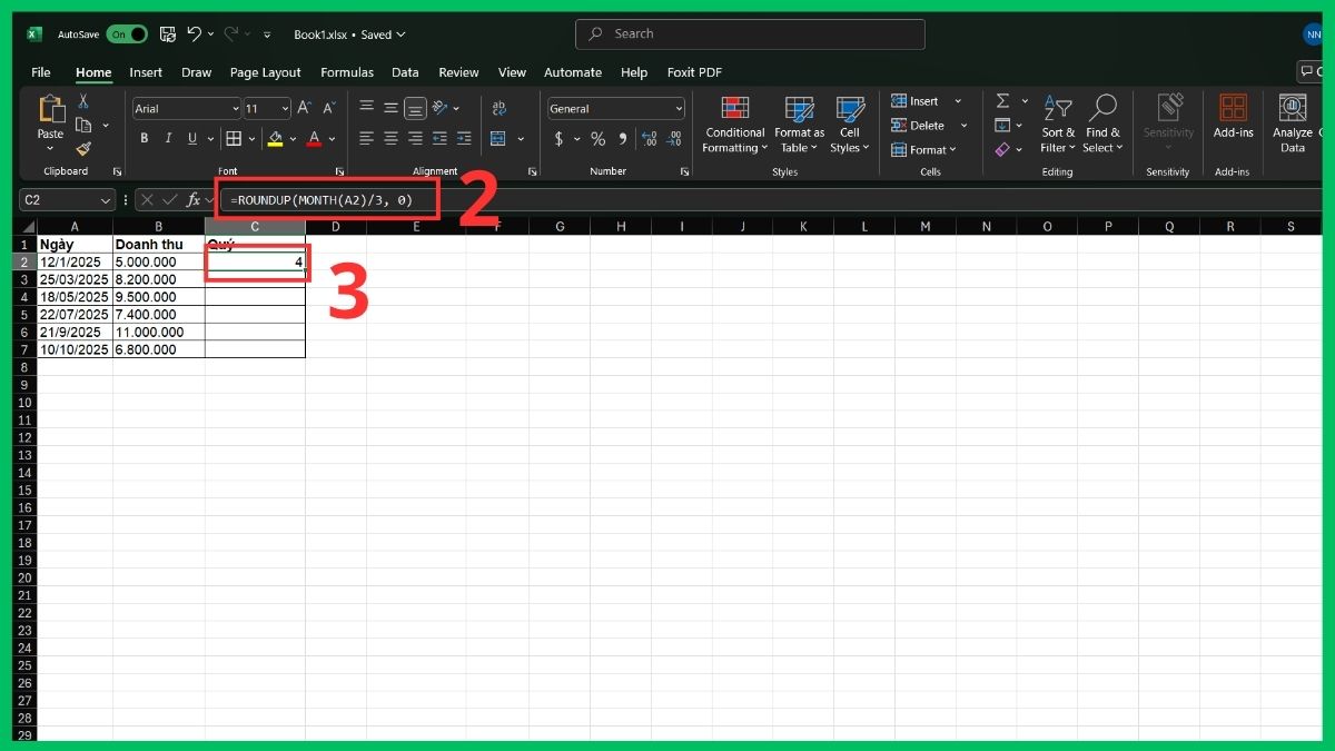 Chi tiết 3 công thức tính quý trong Excel chính xác nhất 2