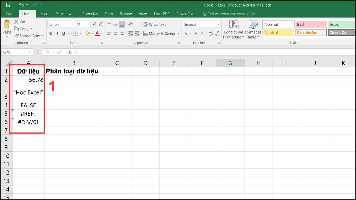 Hướng dẫn cách sử dụng hàm TYPE trong Excel 1