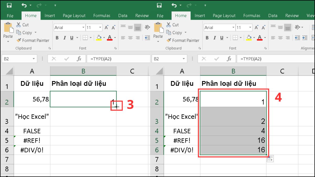 Hướng dẫn cách sử dụng hàm TYPE trong Excel 3