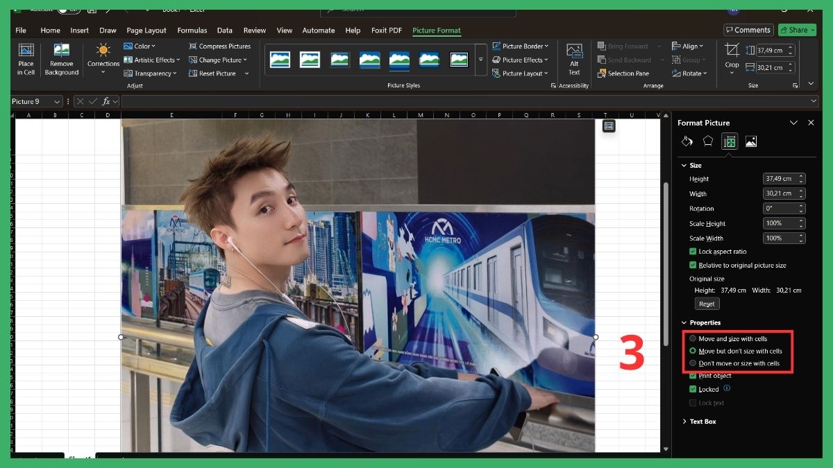 Hướng dẫn chèn ảnh cố định vào ô trong Excel 7