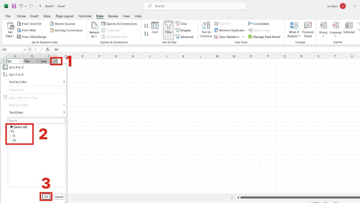 Cách sửa lỗi không filter được trong Excel đơn giản 3