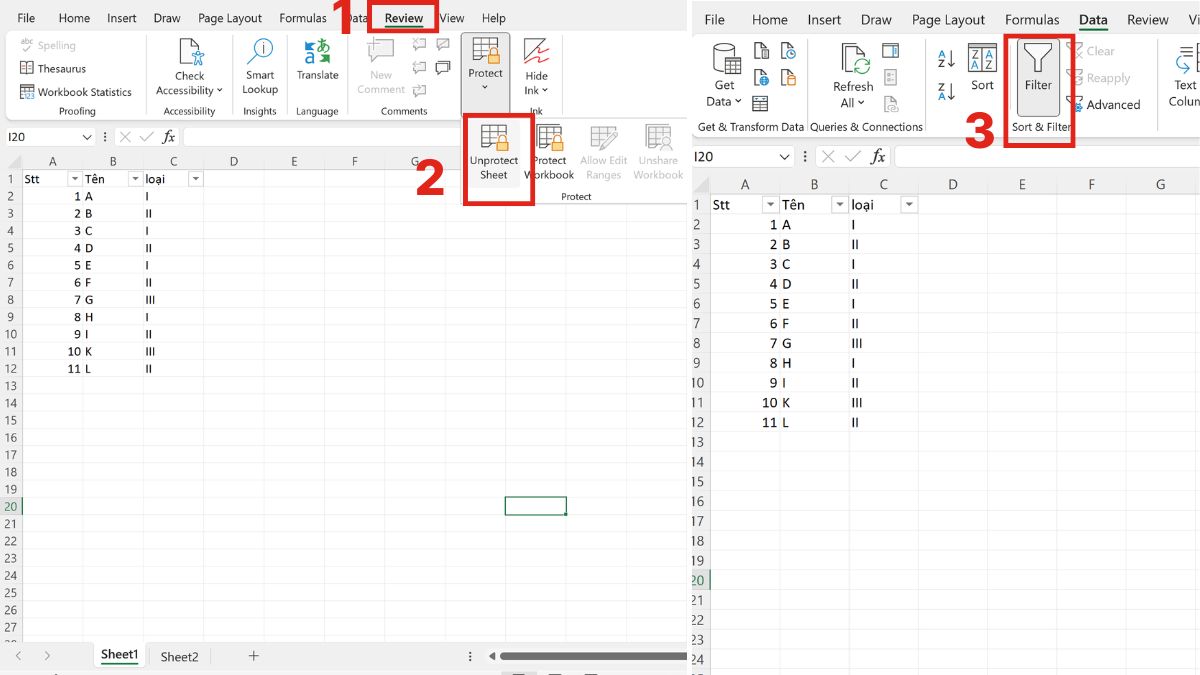 Cách sửa lỗi không filter được trong Excel đơn giản 8