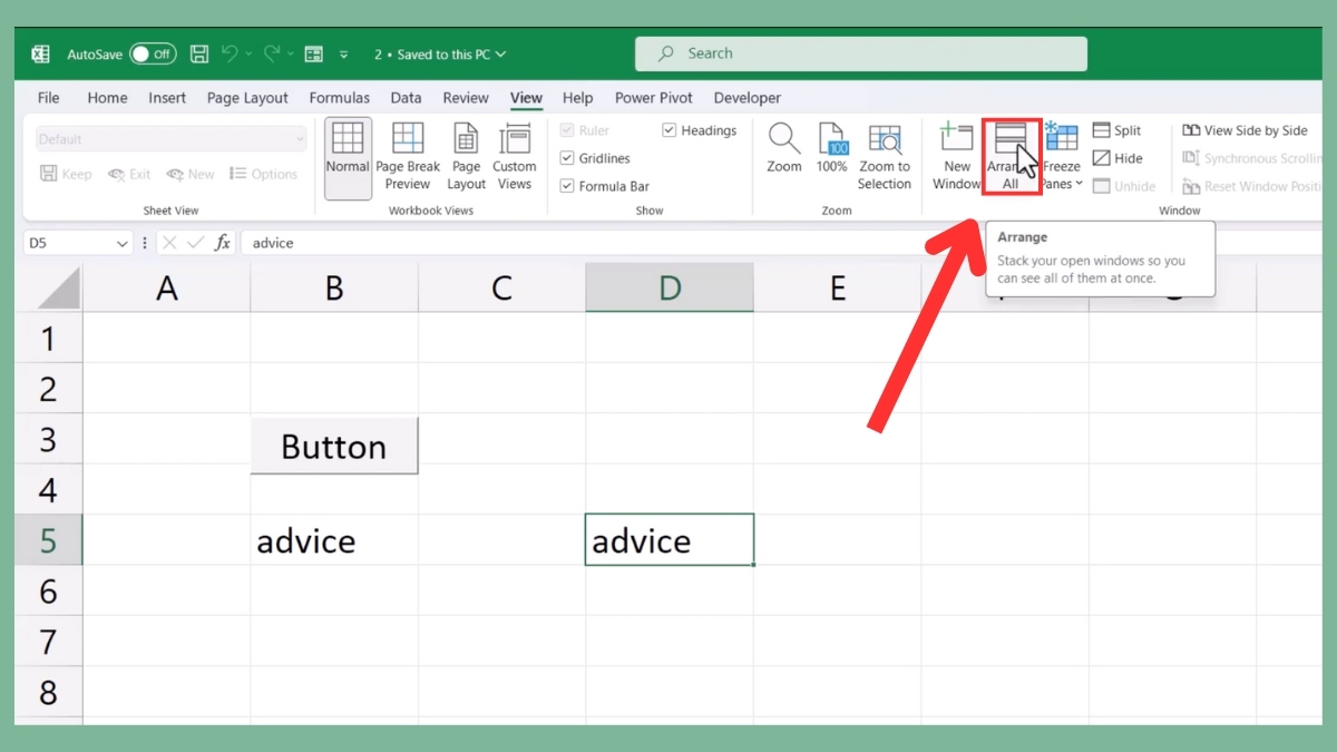 Hướng dẫn mở 2 file Excel trong cùng một cửa sổ 3