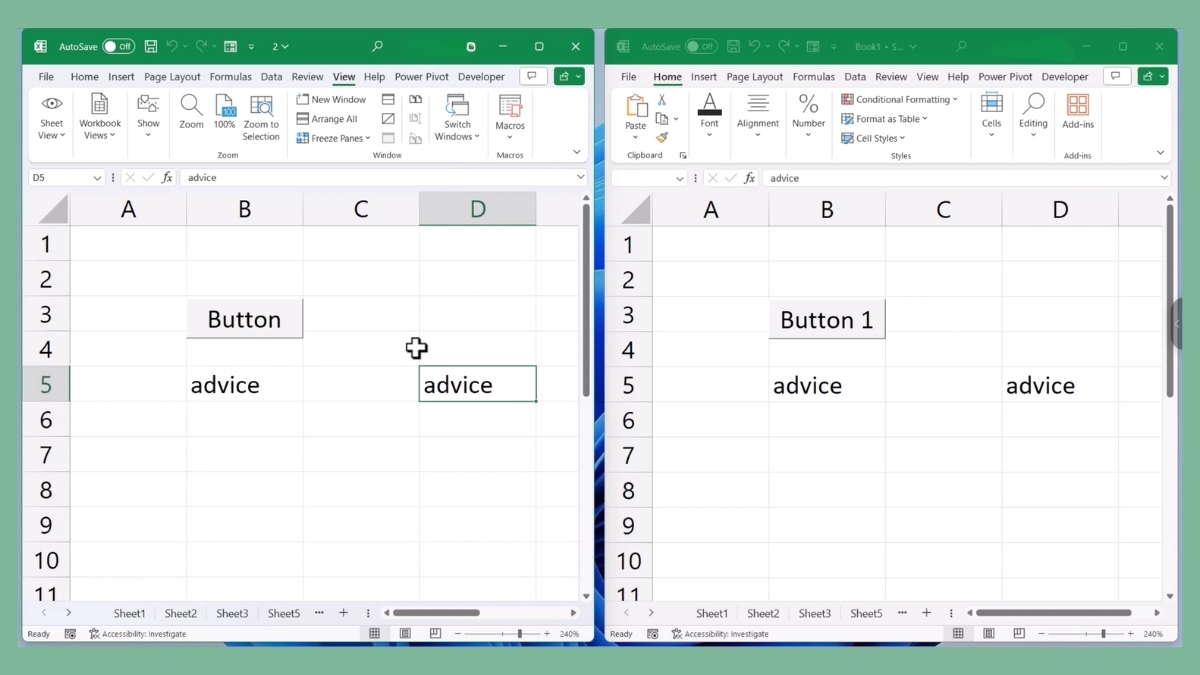 Hướng dẫn mở 2 file Excel trong cùng một cửa sổ 5