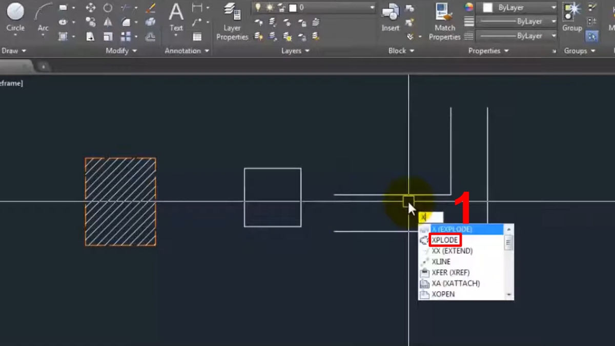 Dùng lệnh XPLODE (Express Tools) 1