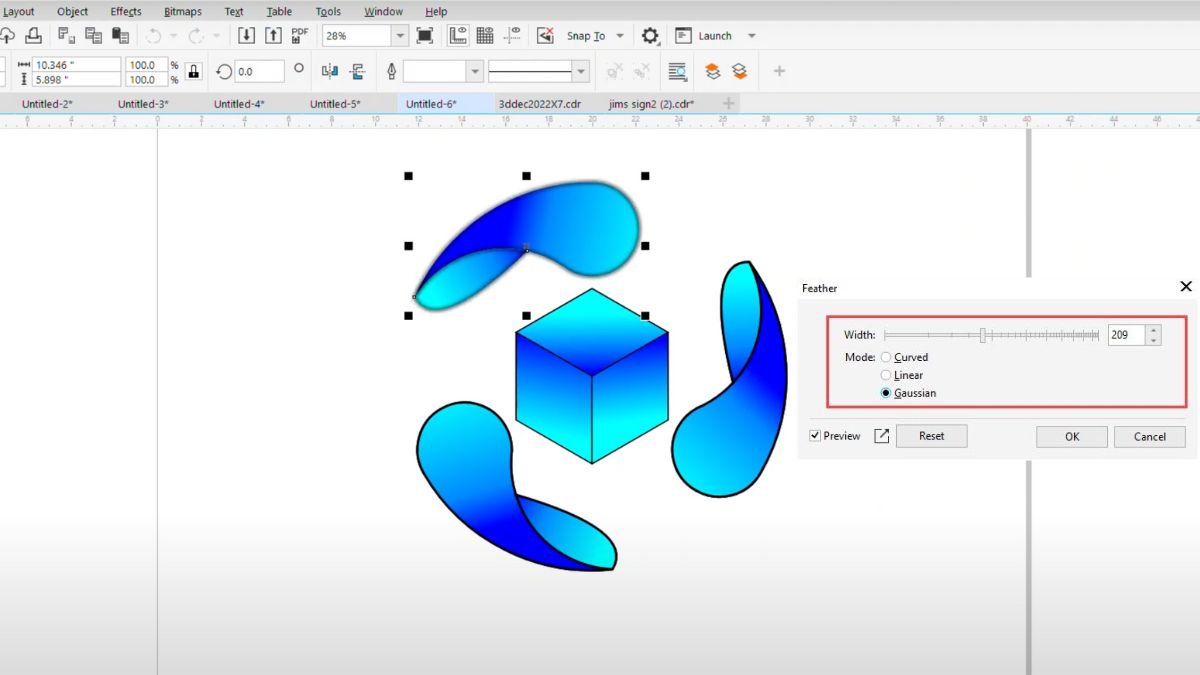 Làm mờ viền hình ảnh trong Corel đơn giản 3