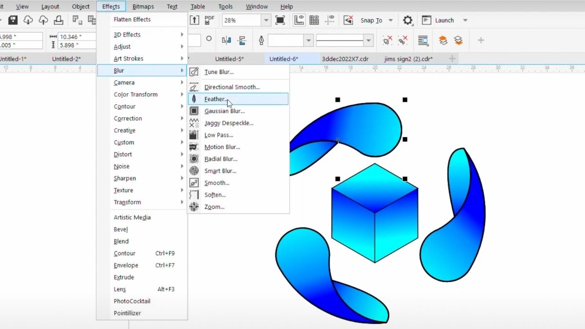Làm mờ viền hình ảnh trong Corel đơn giản 2