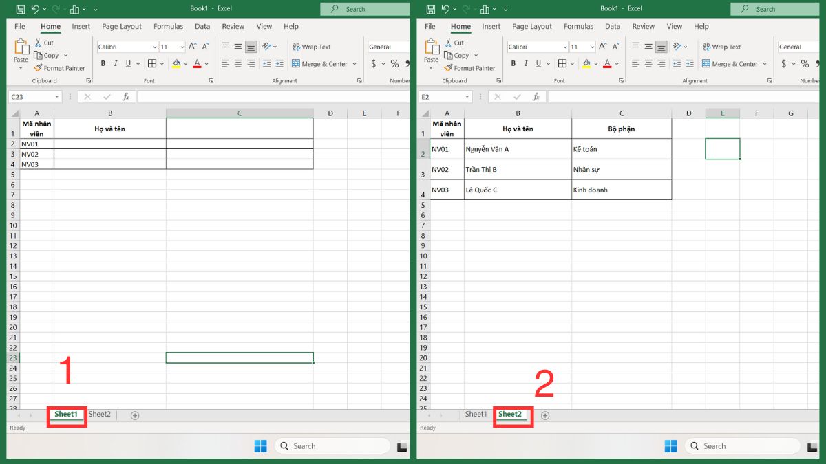 Cách lấy dữ liệu từ sheet khác bằng hàm trong Excel 3