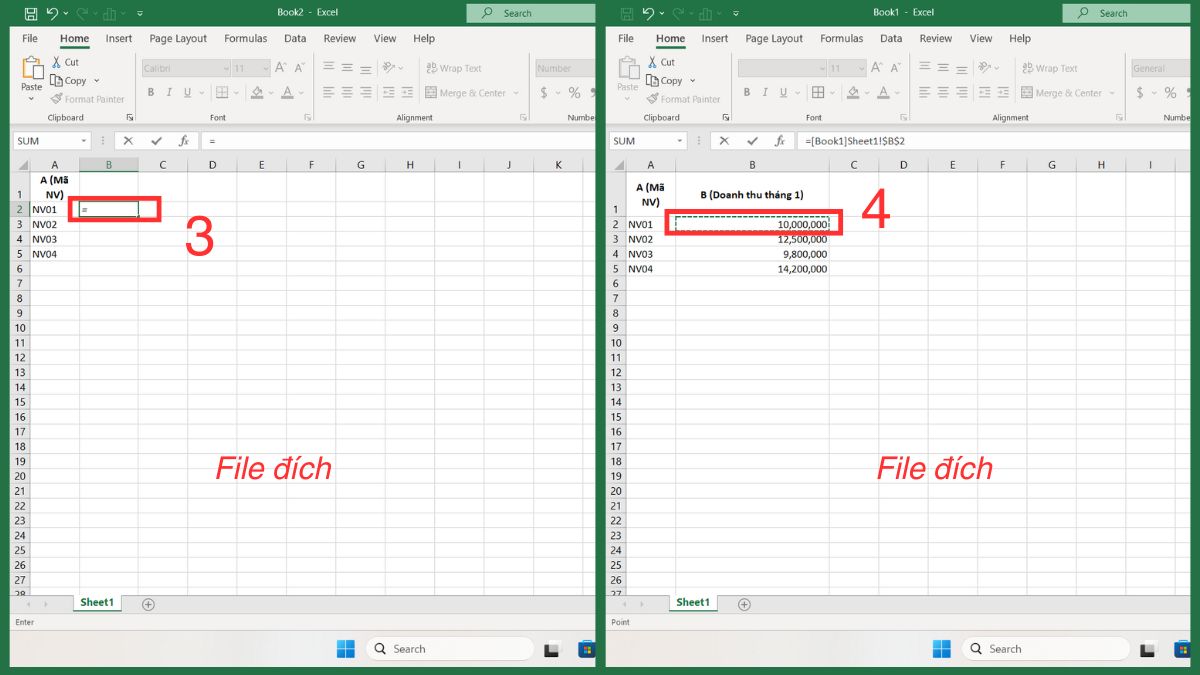 Hướng dẫn lấy dữ liệu giữa các file Excel khác nhau 2