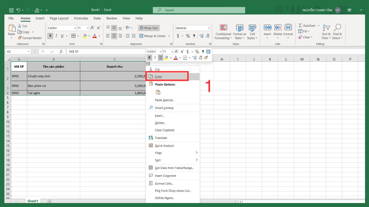 Cách lấy dữ liệu từ sheet này sang sheet khác trong Excel đơn giản 4
