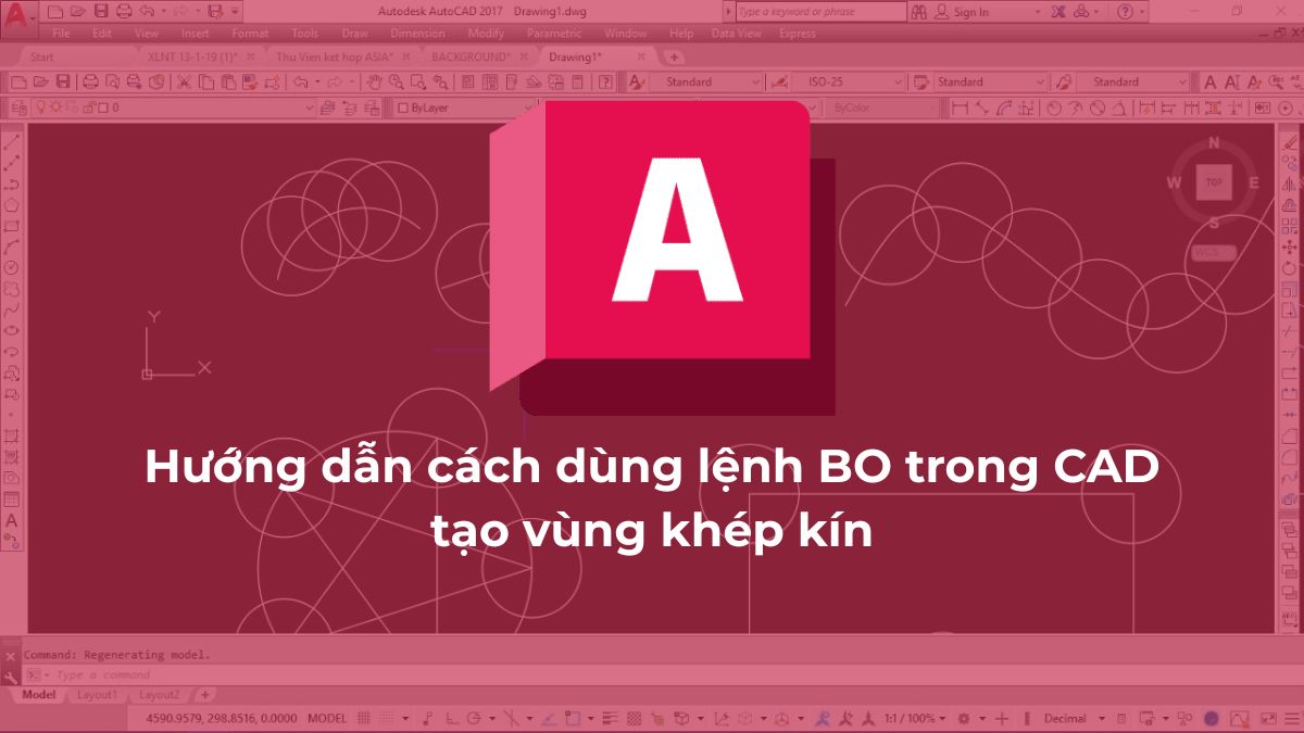 Hướng dẫn cách dùng lệnh BO trong CAD tạo vùng khép kín