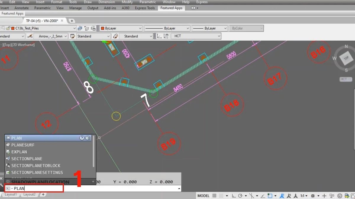 Cách sử dụng lệnh PLAN chuyển lại góc nhìn 2D trong AutoCAD 1