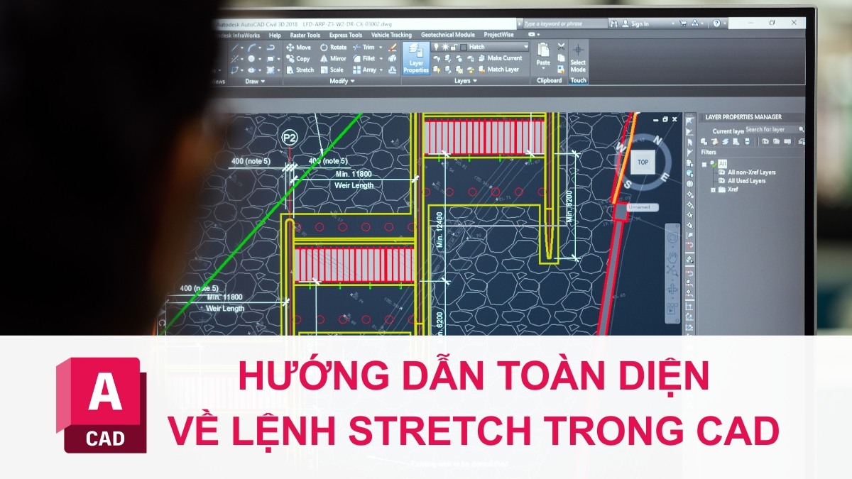 Hướng dẫn toàn diện về lệnh Stretch trong CAD - Kéo giãn đối tượng