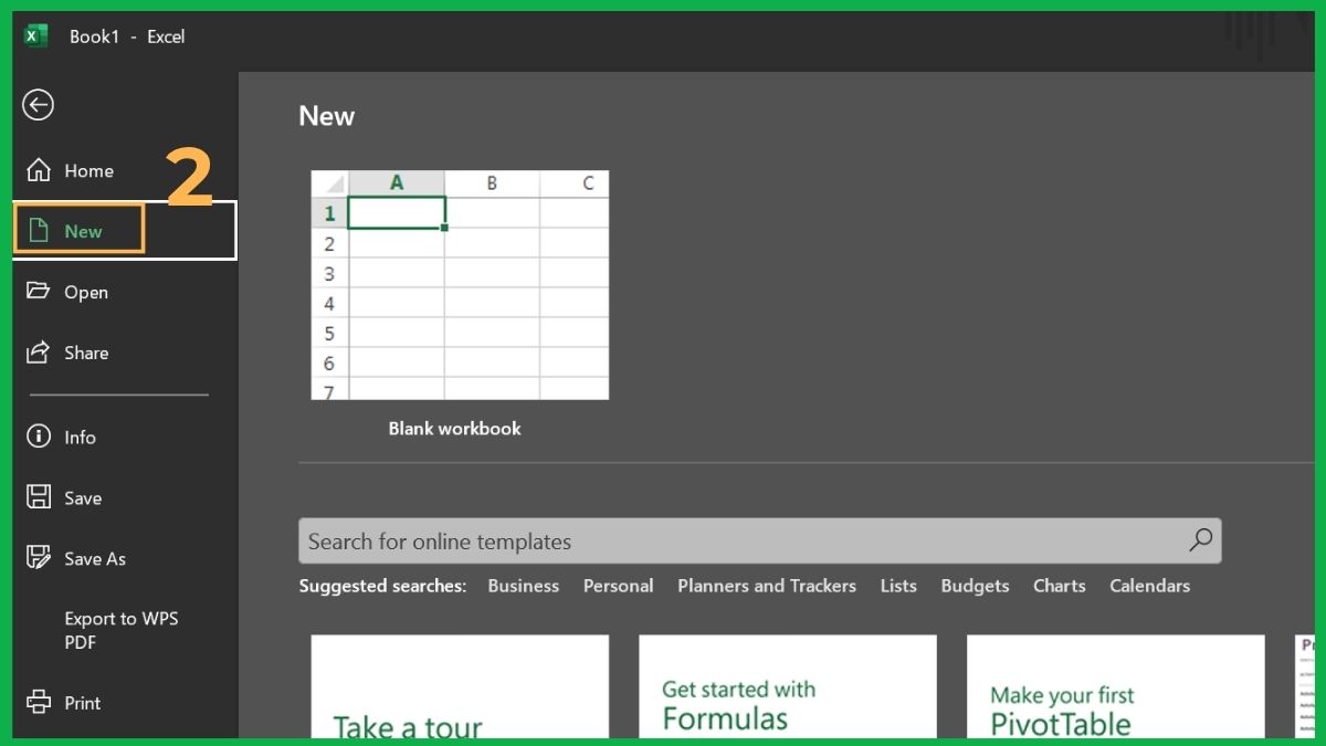 Tạo lịch bằng mẫu có sẵn của Excel 2