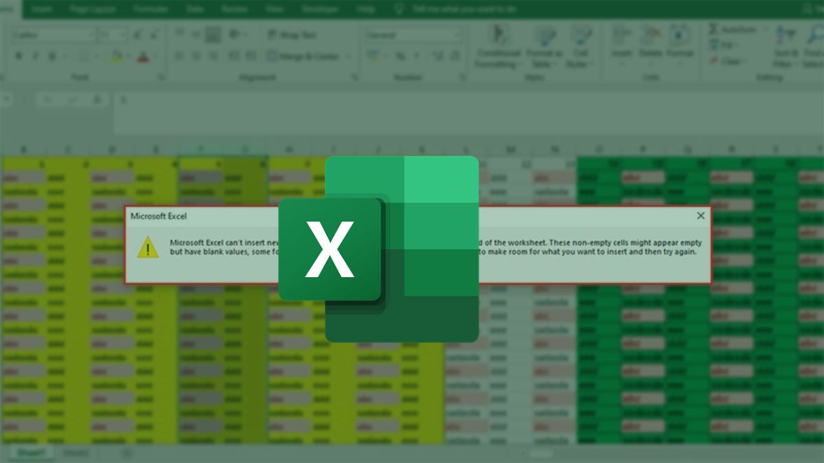 Nguyên nhân khiến Excel không chèn được dòng