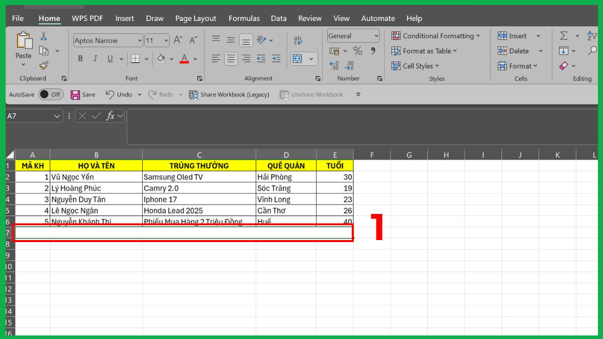 Cách sửa lỗi không insert được dòng trong Excel chi tiết 13