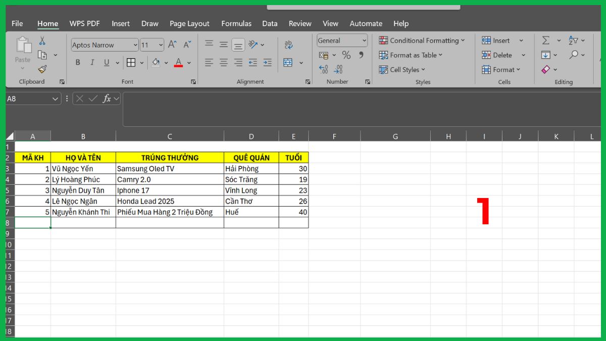 Cách sửa lỗi không insert được dòng trong Excel chi tiết 1