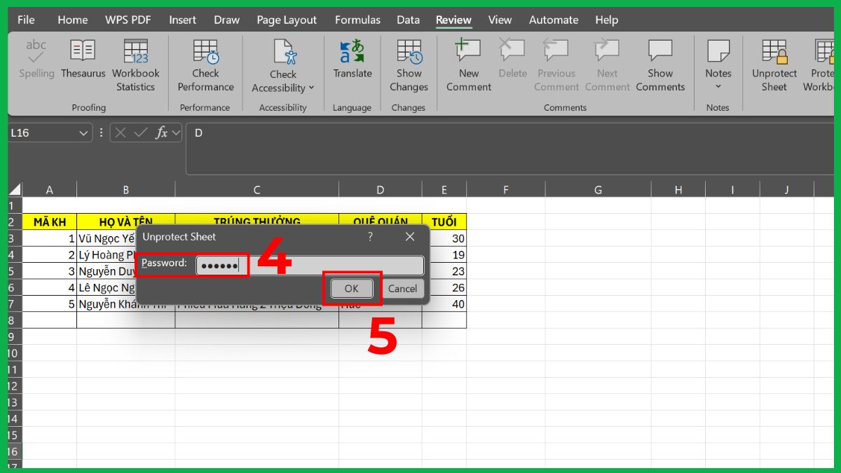 Cách sửa lỗi không insert được dòng trong Excel chi tiết 3