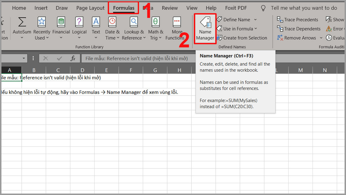 Các cách khắc phục lỗi Reference isn’t valid Excel 6
