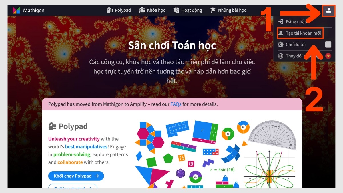 Hướng dẫn truy cập và sử dụng Mathigon miễn phí 1