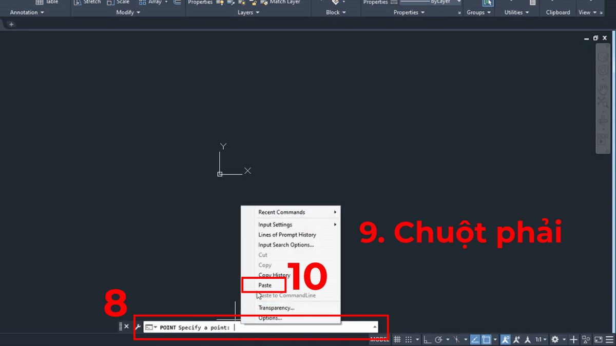 Cách dùng lệnh POINT nhập tọa độ từ Excel vào AutoCAD 7