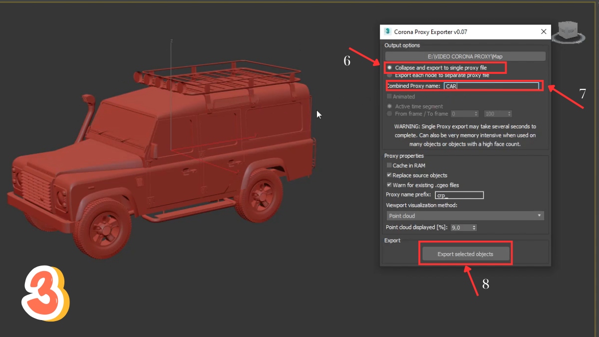 Corona Proxy trong 3Ds Max 3