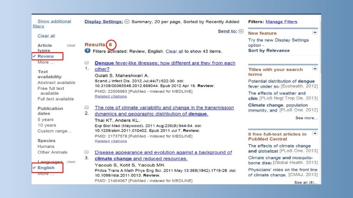 Dùng bộ lọc tra cứu tài liệu y dược bằng PubMed 2