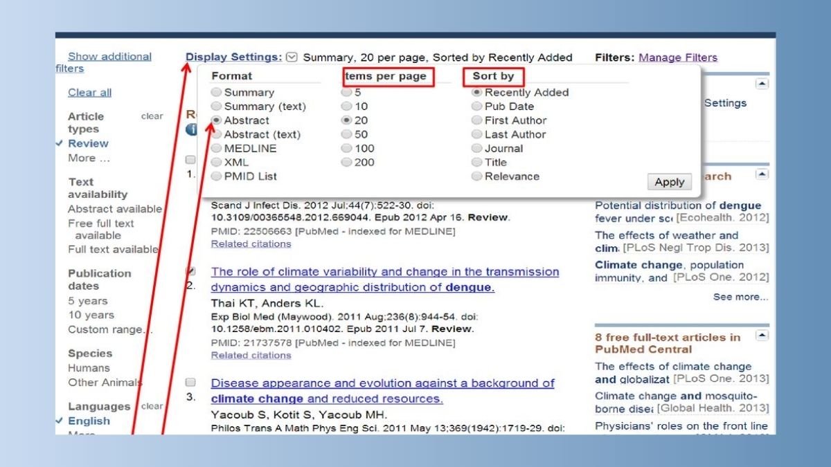 Dùng bộ lọc tra cứu tài liệu y dược bằng PubMed 3