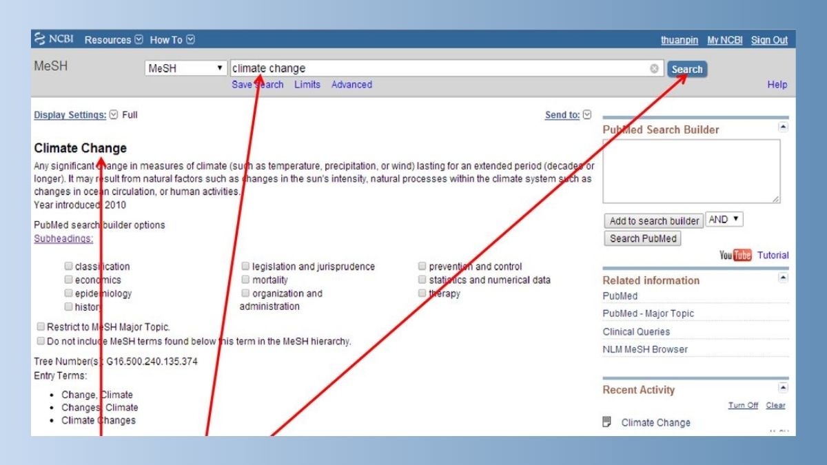 Tìm kiếm cơ bản bằng từ khóa PubMed 2