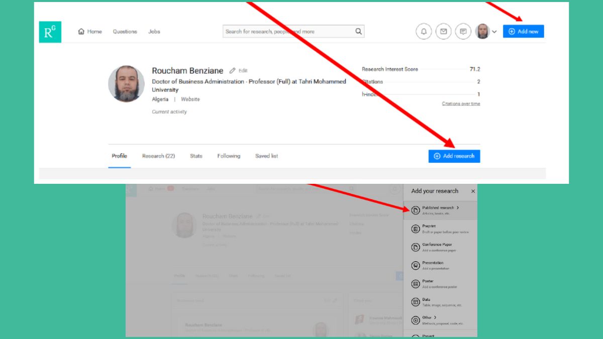 Đăng bài nghiên cứu & quản lý thư viện ResearchGate 1