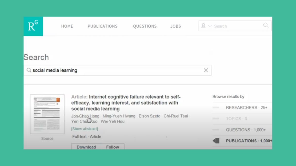 Tìm kiếm tài liệu & đặt câu hỏi trên ResearchGate 1 2