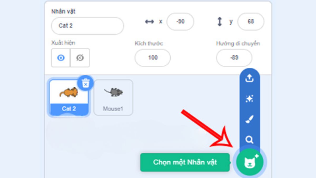 Các bước chi tiết để lập trình Scratch làm game đuổi bắt 2