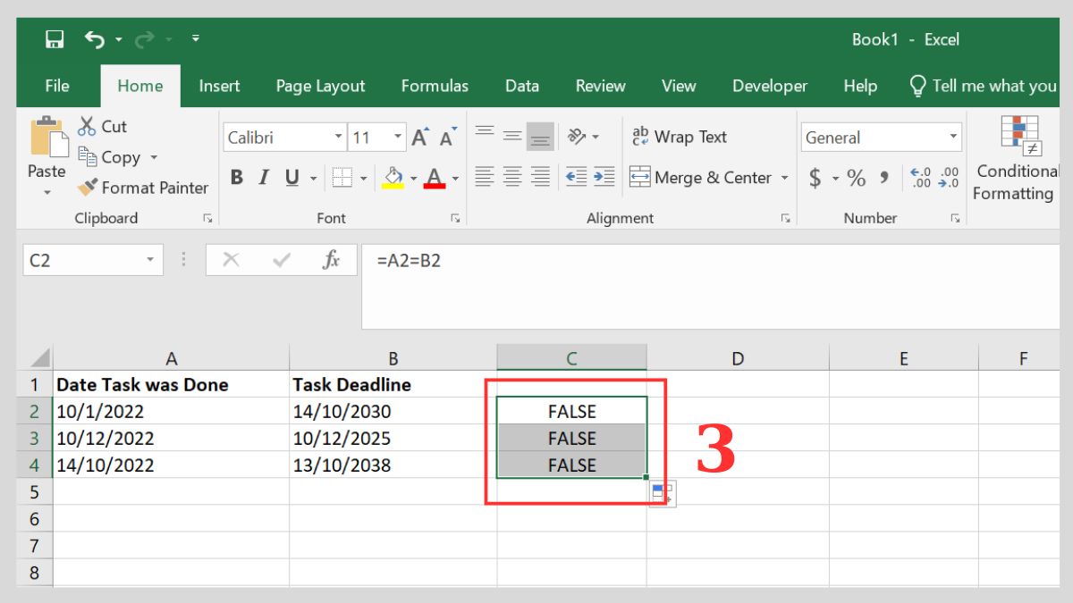 Cách so sánh ngày trong Excel từ cơ bản đến nâng cao 3