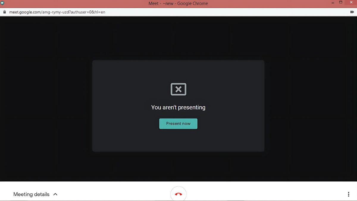 Lỗi không trình chiếu được slide trên Google Meet