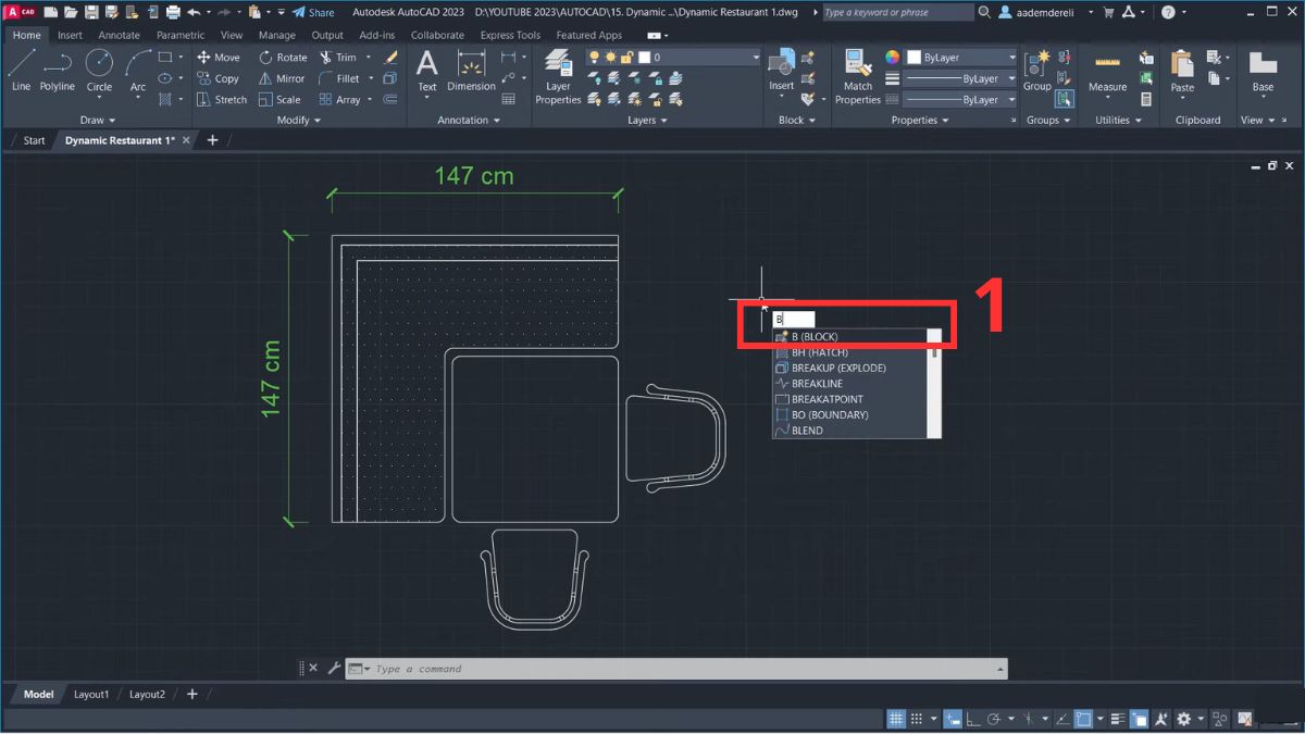 Hướng dẫn từng bước tạo block động trong CAD